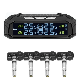 PSTY32t Passenger Car Tire Pressure Monitoring Sensor 3.2-inch LCD Solar car digital clock / Display / Time / Date and