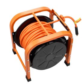 Retractable Air Hose Reel, 3/8 Inch x 100 FT PVC Air Hose Max 300PSI, Auto Rewind Air-Compressor Hoses Reel with 5 ft Lead in