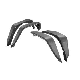 Fender Flare, Front & Rear Jeep Fender Flares Compatible with 2007-2018 Jeep JK/JKU 2/4 Doors, Fine-Textured Black Paintable Off-Road Steel Liner
