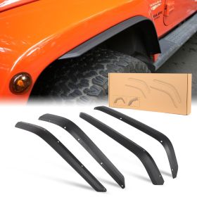 Front & Rear Fender Flares Compatible with 2007-2017 Jeep Wrangler JK JKU, Off-Road Wheel Flares Liner 4 PCS