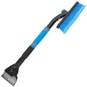 3 Color Options -- 1Pc 3 In 1 Windshield Ice Scraper Extendable Car Snow Removal Tool Telescoping Car Broom Snow Shovel Automobile Frost Removal (Option: Blue)