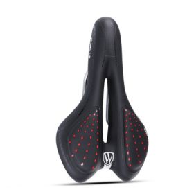 Bike Seat Cushion Silicone Thickened Soft And Comfortable (Option: Black Red)