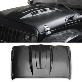 The Avenger Style Replacement Hood Compatible With 2007-2018 J Eep Wrangler JK JKU Unlimited Rubicon Black (Option: Black)