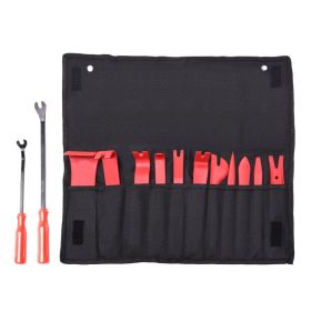 13 Pcs Car Trim Removal Tool Auto Door Panel Clip Dash Plastic Interior Radio Body Open Pry Kit (Option: Red)