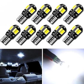 2PCS W5W T10 LED 5730 8SMD Car Interior Bulb Canbus Error Free 12V 194 168 Map Dome Lights Parking Light Auto Signal Lamp (Emitting Color: Red)
