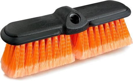 10" Car Wash Brush Head with Soft Bristle for Auto RV Truck Boat Camper Exterior Washing Cleaning (Color: Orange)