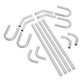 Exhaust Kit, 16pcs, DIY Universal Galvanized Steel Exhaust Kit with Slip-Fit Joint & Large Exhaust Tube, Rust-Proof Exhaust Pipe for Exhaust Syst (Default: Default)