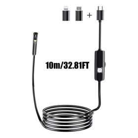 Lighted Endoscope Dual Camera, 1920P HD Endoscope Tool With 8 Adjustable LED Lights, Endoscope With Semi-Rigid Snake Camera, Waterproof 8mm Wide- (Option: 10M)