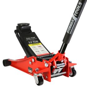 Hydraulic Low Profile Steel Racing Floor Jack With 3 Ton Capacity And Lift Range 3.3 Inches-18.5 Inches Unavailable Platforms- Welfel Temu (Option: Jack)